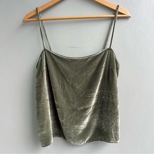 Reformation Green Velvet Tank Top, size M